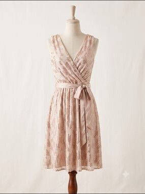 Express Gold Sequin Wrap Mini Dress Size Medium